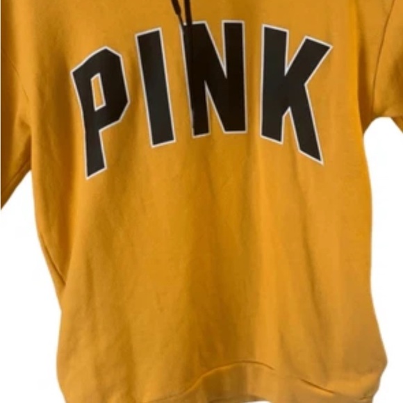 Pre Owned Women’s Victoria’s Secret Pink Sweatshirt Yellow Black Sz XS Classic - Picture 6 of 7